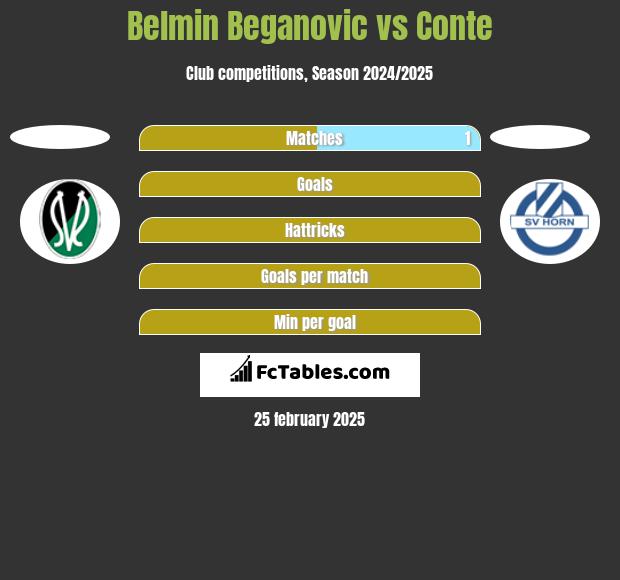 Belmin Beganovic vs Conte h2h player stats