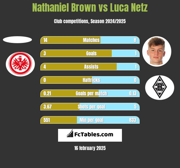 Nathaniel Brown vs Luca Netz h2h player stats