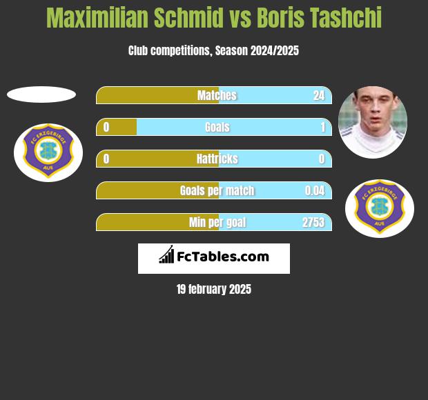 Maximilian Schmid vs Boris Tashchi h2h player stats