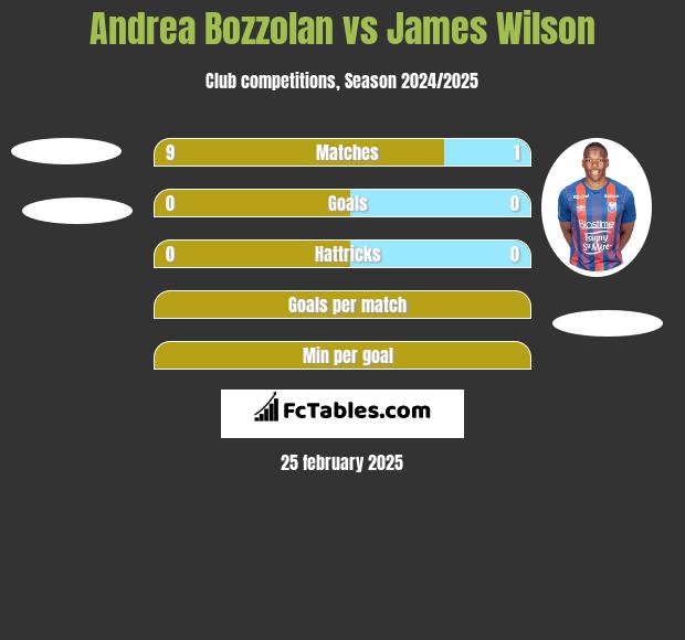 Andrea Bozzolan vs James Wilson h2h player stats