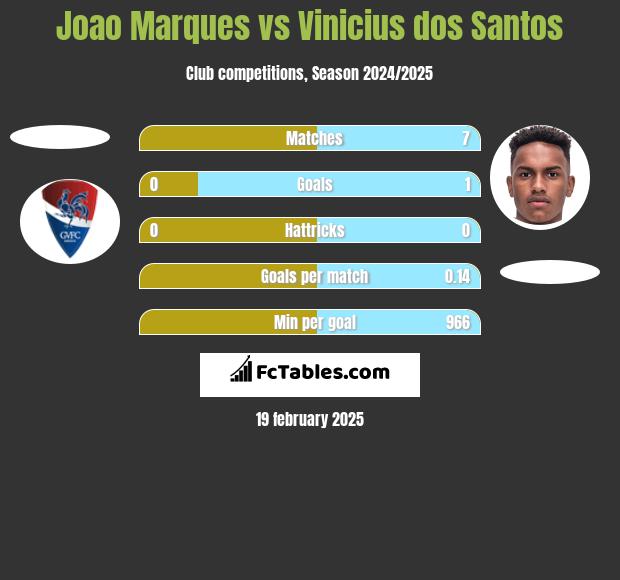 Joao Marques vs Vinicius dos Santos h2h player stats