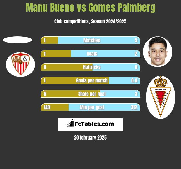 Manu Bueno vs Gomes Palmberg h2h player stats