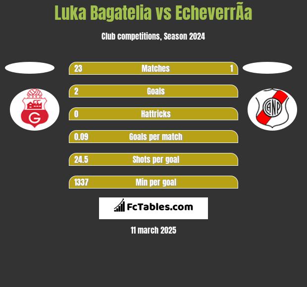 Luka Bagatelia vs EcheverrÃ­a h2h player stats