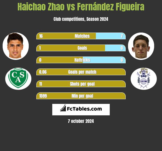 Haichao Zhao vs Fernández Figueira h2h player stats