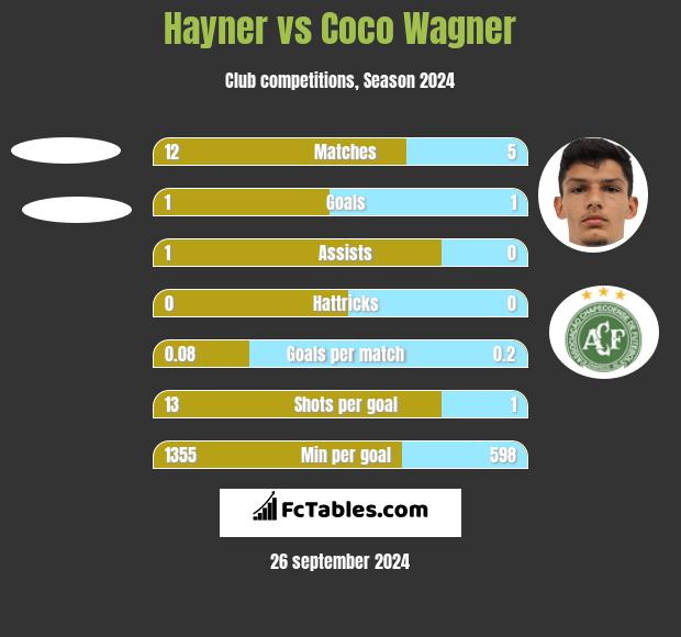 Hayner vs Coco Wagner h2h player stats