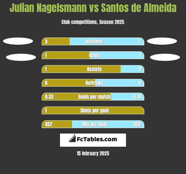 Julian Nagelsmann vs Santos de Almeida h2h player stats