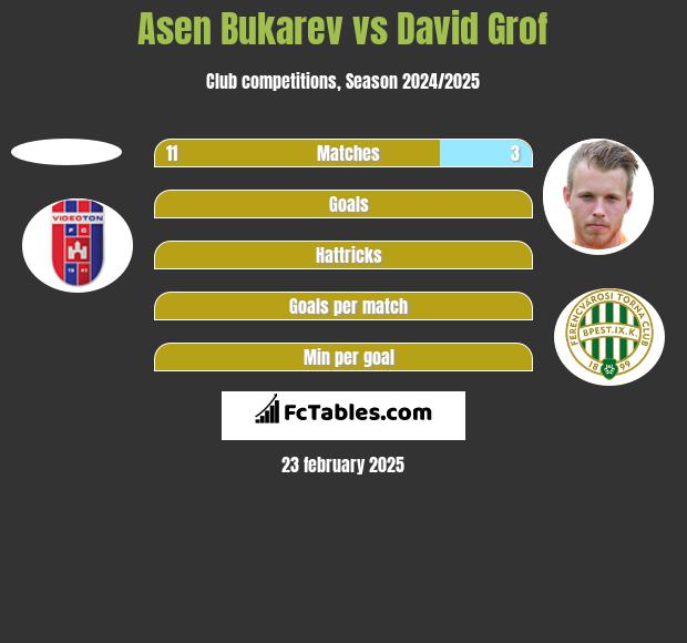 Asen Bukarev vs David Grof h2h player stats