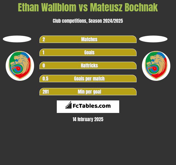 Ethan Wallblom vs Mateusz Bochnak h2h player stats