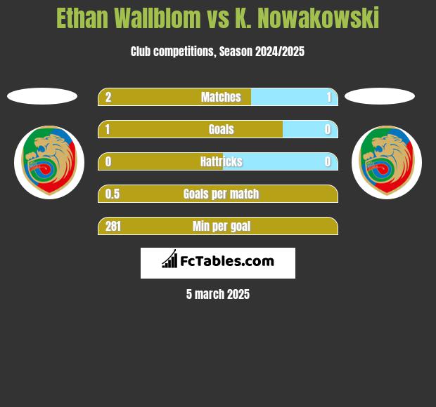 Ethan Wallblom vs K. Nowakowski h2h player stats