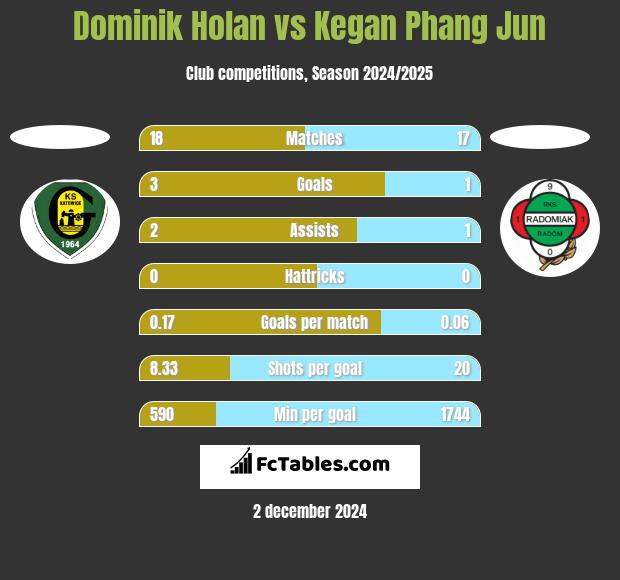 Dominik Holan vs Kegan Phang Jun h2h player stats