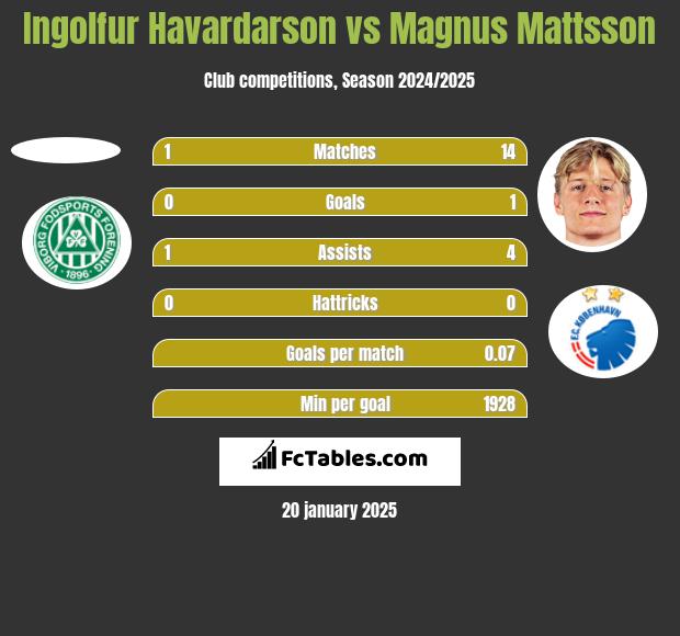 Ingolfur Havardarson vs Magnus Mattsson h2h player stats