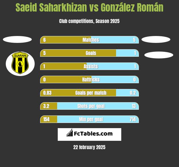 Saeid Saharkhizan vs González Román h2h player stats