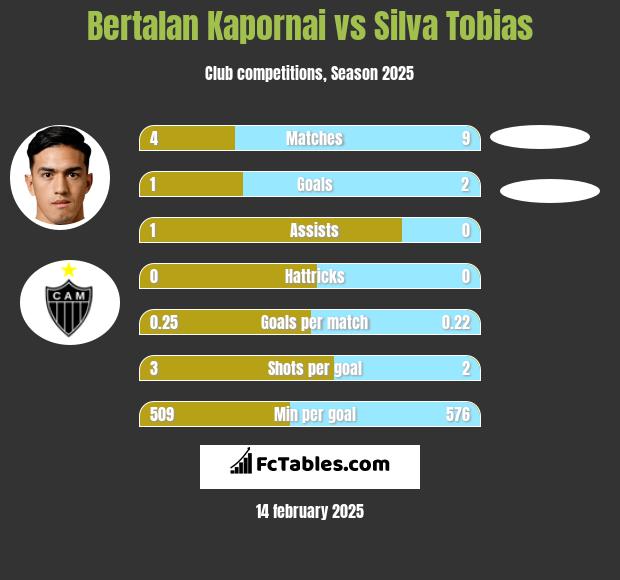 Bertalan Kapornai vs Silva Tobias h2h player stats