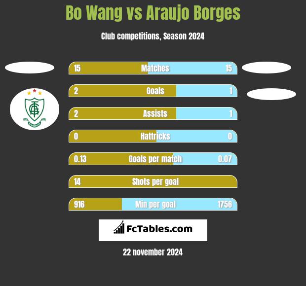 Bo Wang vs Araujo Borges h2h player stats