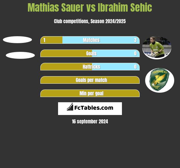 Mathias Sauer vs Ibrahim Sehic h2h player stats