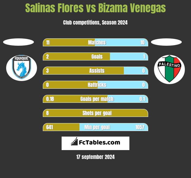 Salinas Flores vs Bizama Venegas h2h player stats