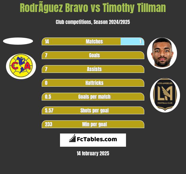 RodrÃ­guez Bravo vs Timothy Tillman h2h player stats