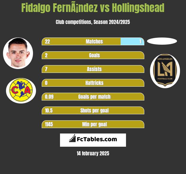 Fidalgo FernÃ¡ndez vs Hollingshead h2h player stats