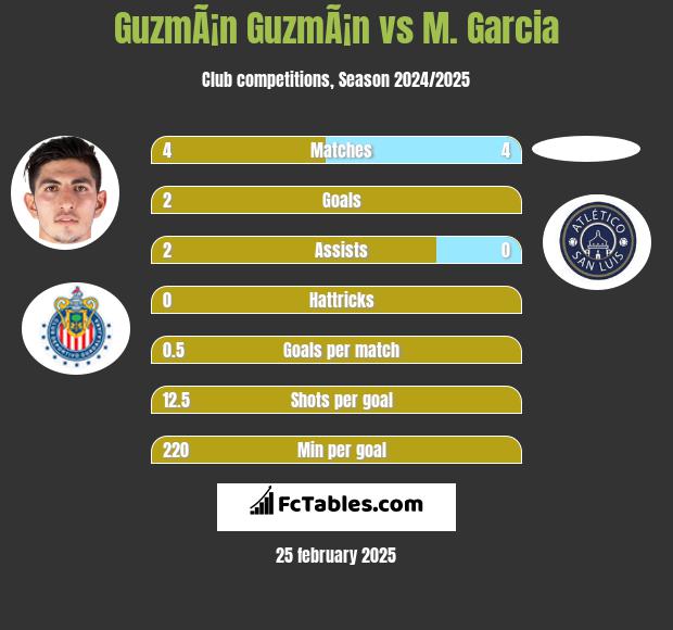 GuzmÃ¡n GuzmÃ¡n vs M. Garcia h2h player stats