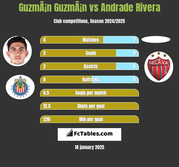 GuzmÃ¡n GuzmÃ¡n vs Andrade Rivera h2h player stats