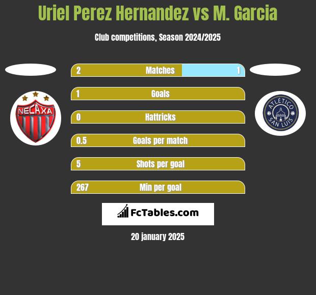 Uriel Perez Hernandez vs M. Garcia h2h player stats