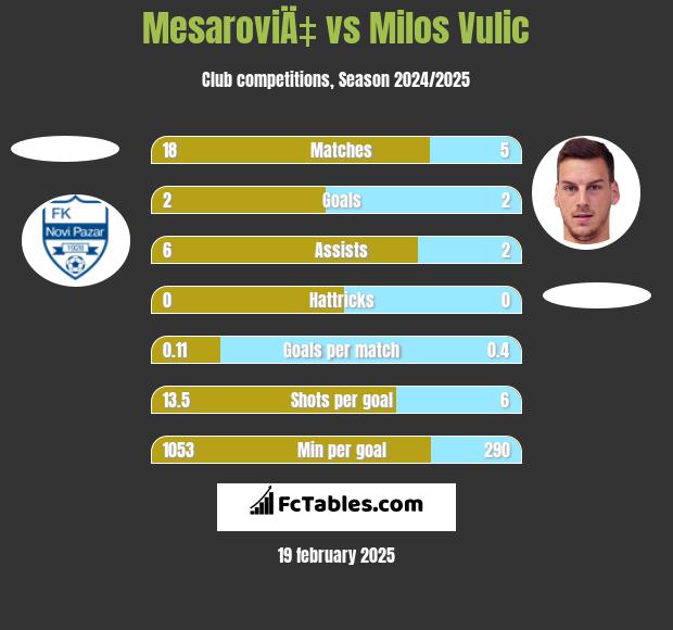 MesaroviÄ‡ vs Milos Vulic h2h player stats