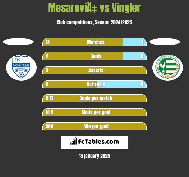 MesaroviÄ‡ vs Vingler h2h player stats