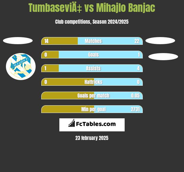 TumbaseviÄ‡ vs Mihajlo Banjac h2h player stats