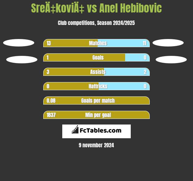 SreÄ‡koviÄ‡ vs Anel Hebibovic h2h player stats