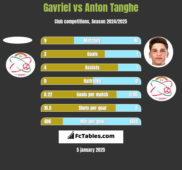 Gavriel vs Anton Tanghe h2h player stats