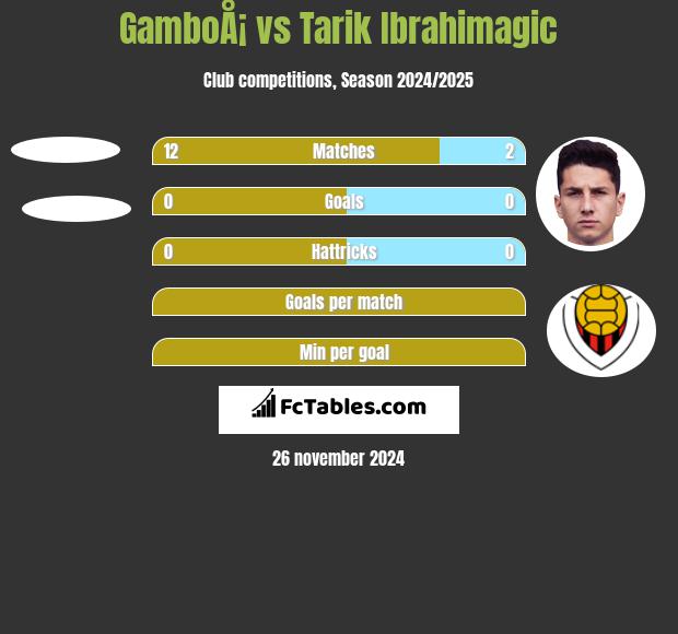 GamboÅ¡ vs Tarik Ibrahimagic h2h player stats