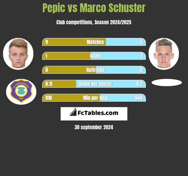 Pepic vs Marco Schuster h2h player stats