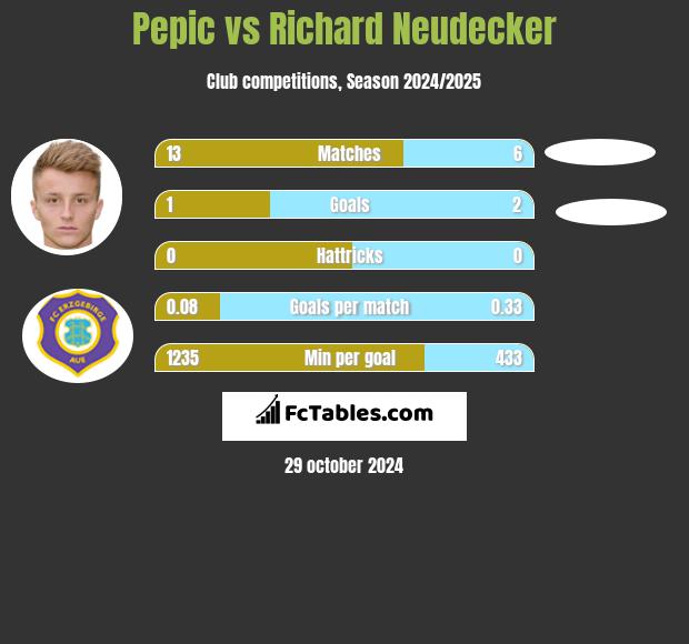 Pepic vs Richard Neudecker h2h player stats