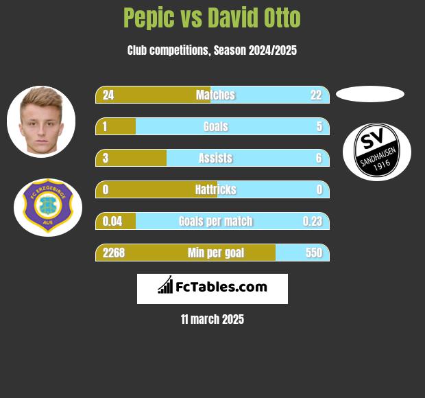 Pepic vs David Otto h2h player stats