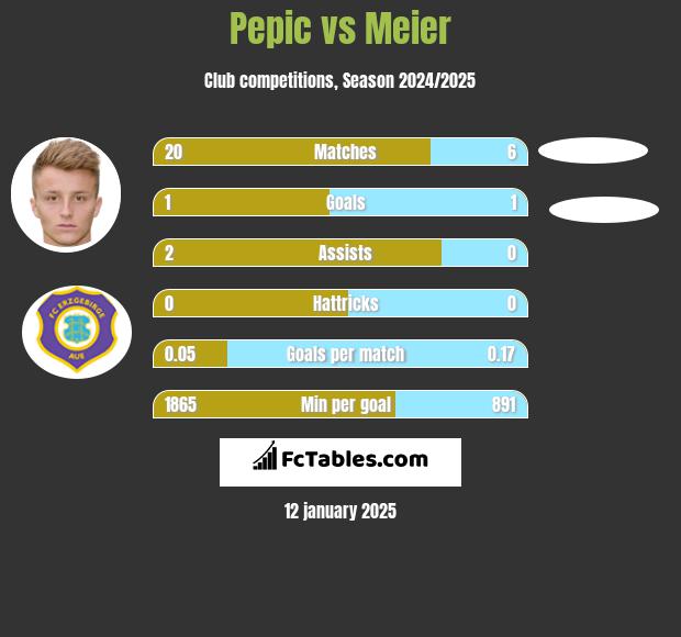 Pepic vs Meier h2h player stats