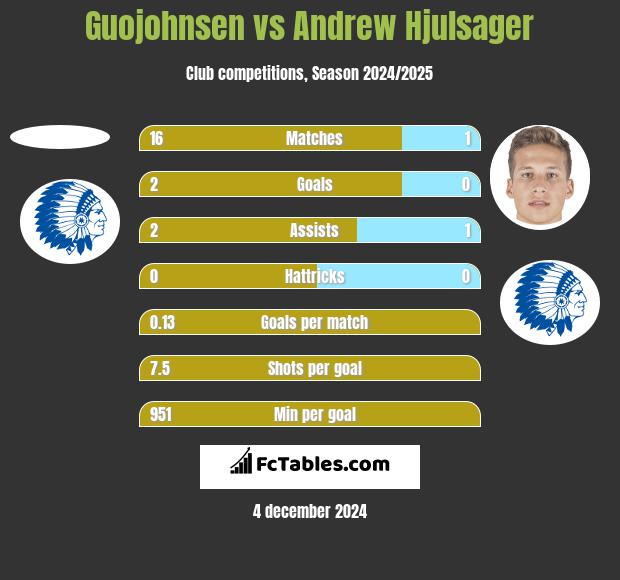 Guojohnsen vs Andrew Hjulsager h2h player stats