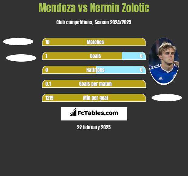 Mendoza vs Nermin Zolotic h2h player stats