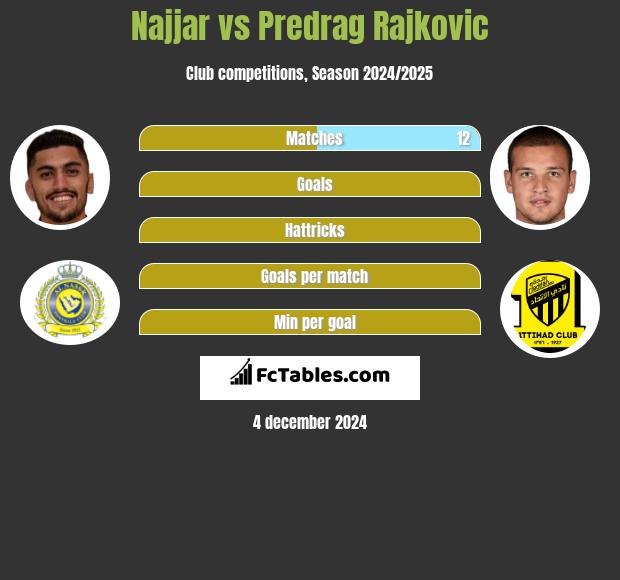 Najjar vs Predrag Rajkovic h2h player stats