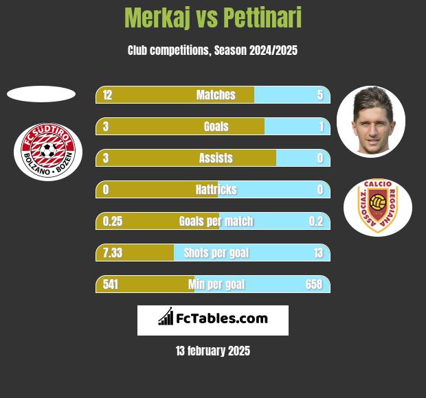 Merkaj vs Pettinari h2h player stats