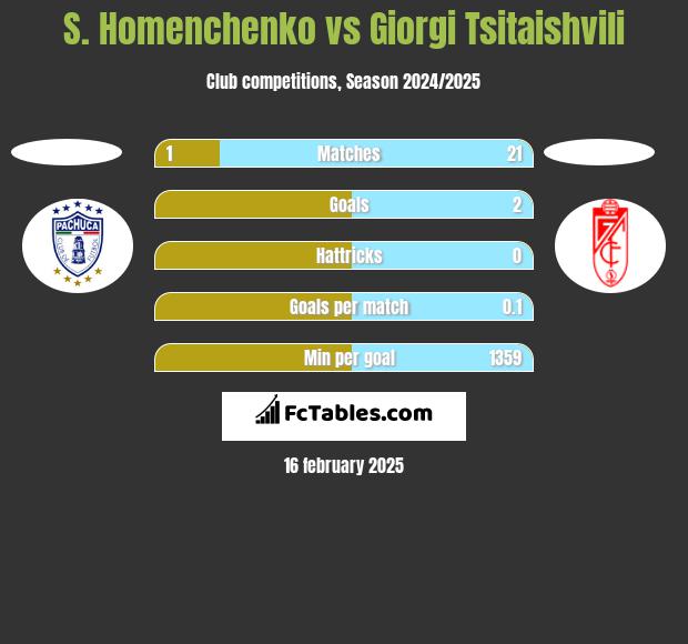 S. Homenchenko vs Giorgi Tsitaishvili h2h player stats