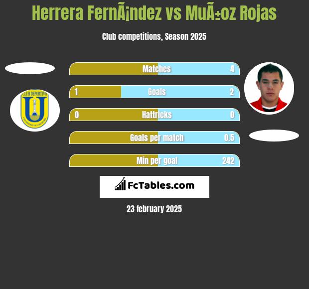 Herrera FernÃ¡ndez vs MuÃ±oz Rojas h2h player stats