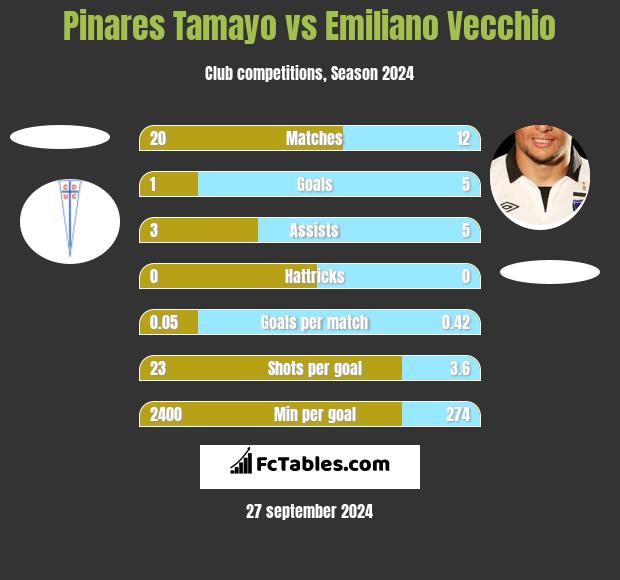 Pinares Tamayo vs Emiliano Vecchio h2h player stats