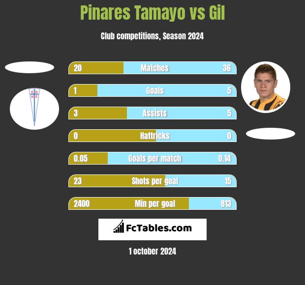 Pinares Tamayo vs Gil h2h player stats