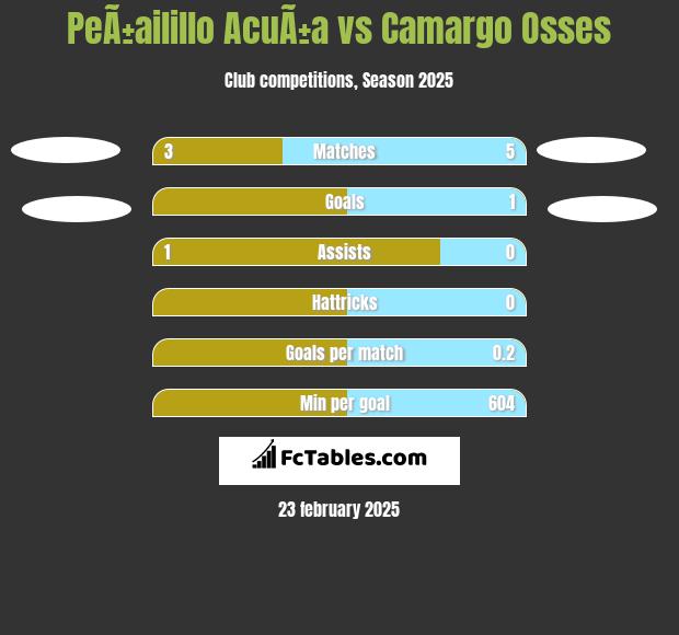 PeÃ±ailillo AcuÃ±a vs Camargo Osses h2h player stats