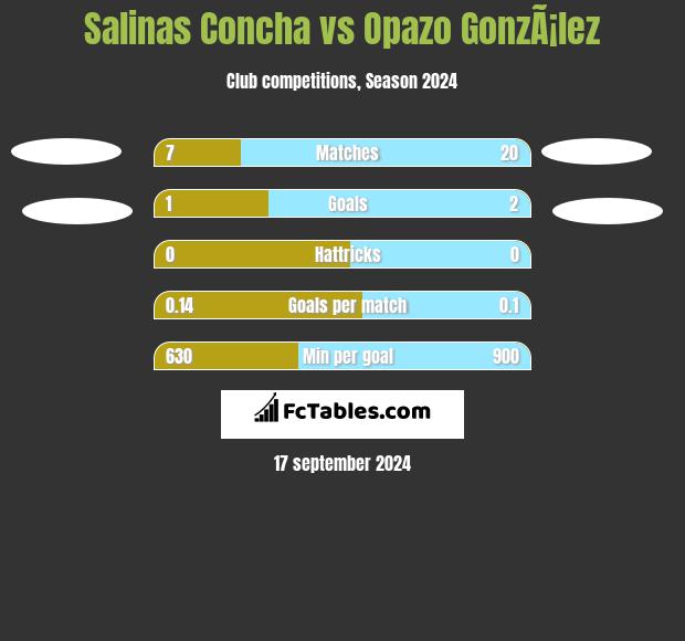 Salinas Concha vs Opazo GonzÃ¡lez h2h player stats