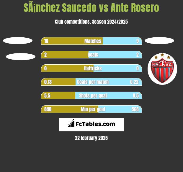 SÃ¡nchez Saucedo vs Ante Rosero h2h player stats