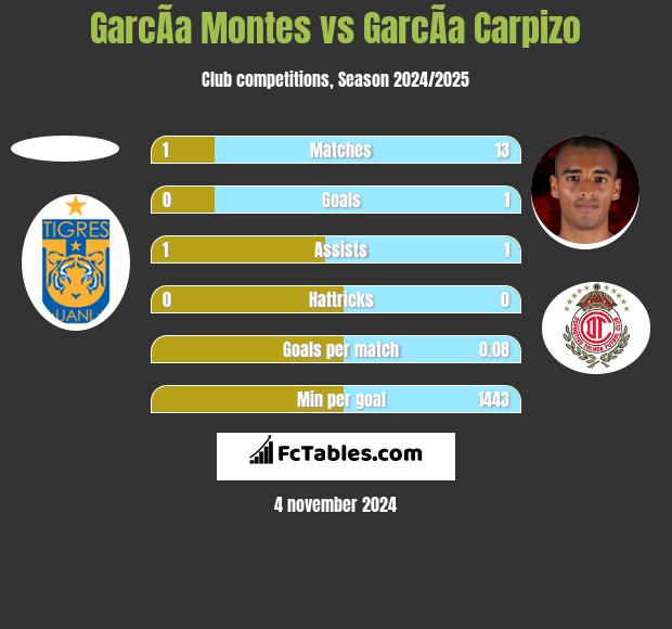 GarcÃ­a Montes vs GarcÃ­a Carpizo h2h player stats