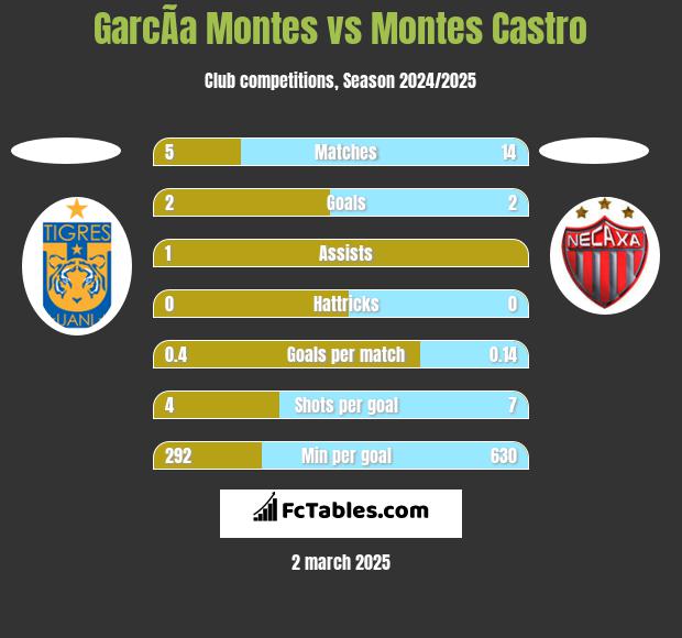 GarcÃ­a Montes vs Montes Castro h2h player stats