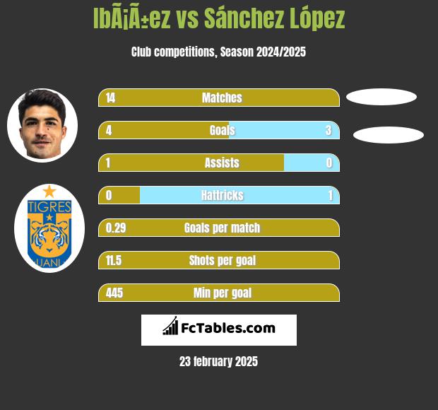 IbÃ¡Ã±ez vs Sánchez López h2h player stats