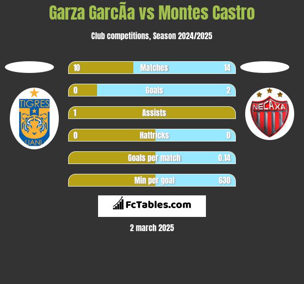 Garza GarcÃ­a vs Montes Castro h2h player stats